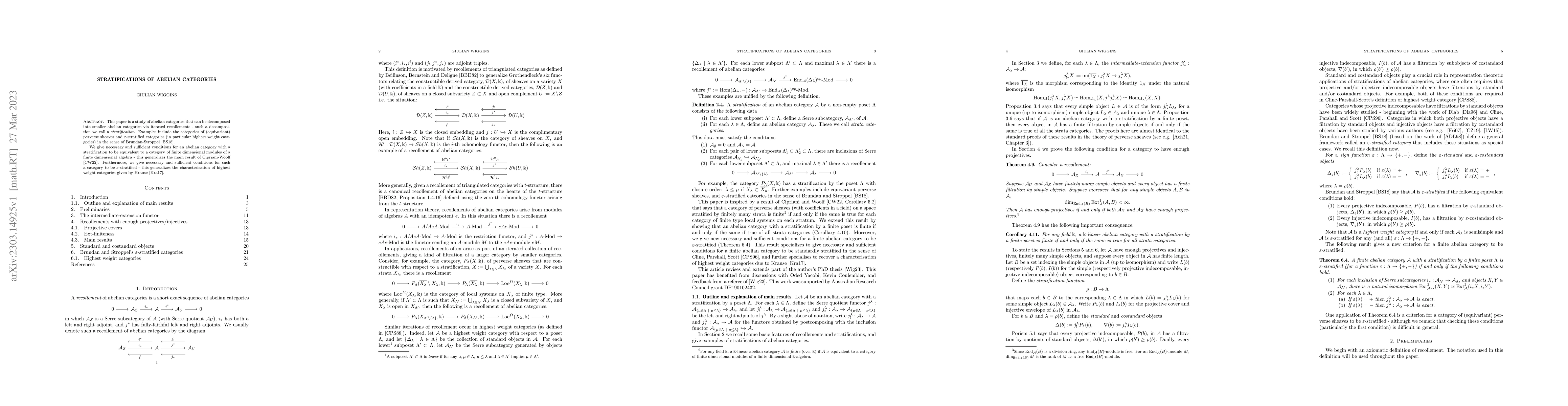 Thumbnail for Stratifications of abelian categories