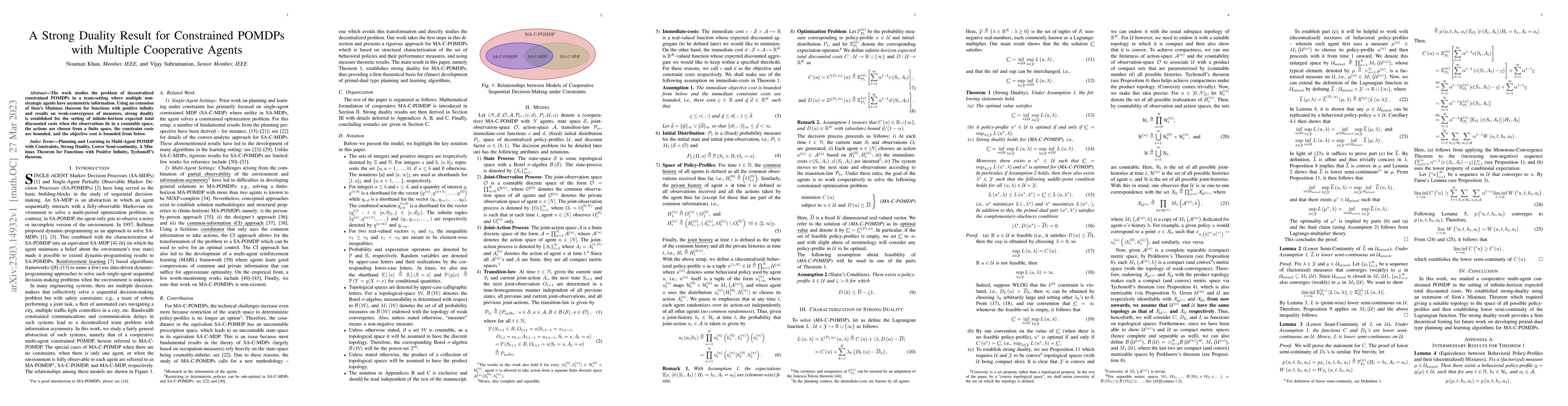Thumbnail for A Strong Duality Result for Constrained POMDPs with Multiple Cooperative
  Agents
