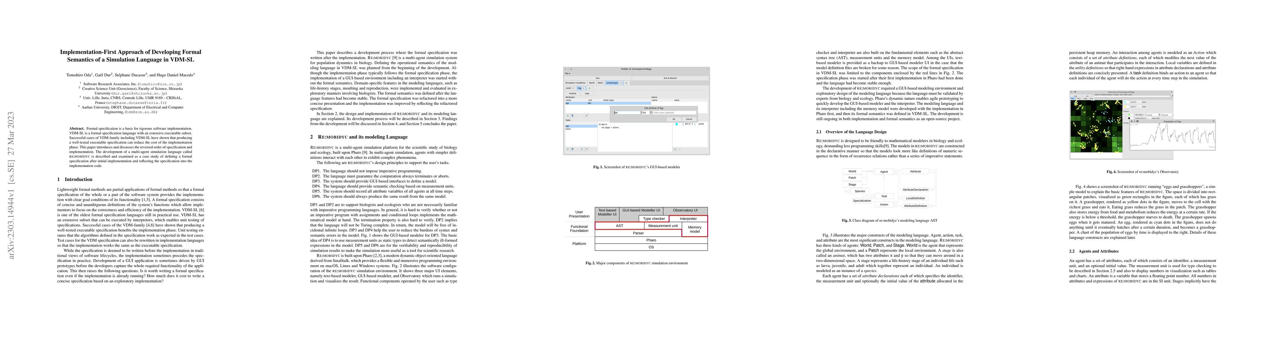 Thumbnail for Implementation-First Approach of Developing Formal Semantics of a
  Simulation Language in VDM-SL