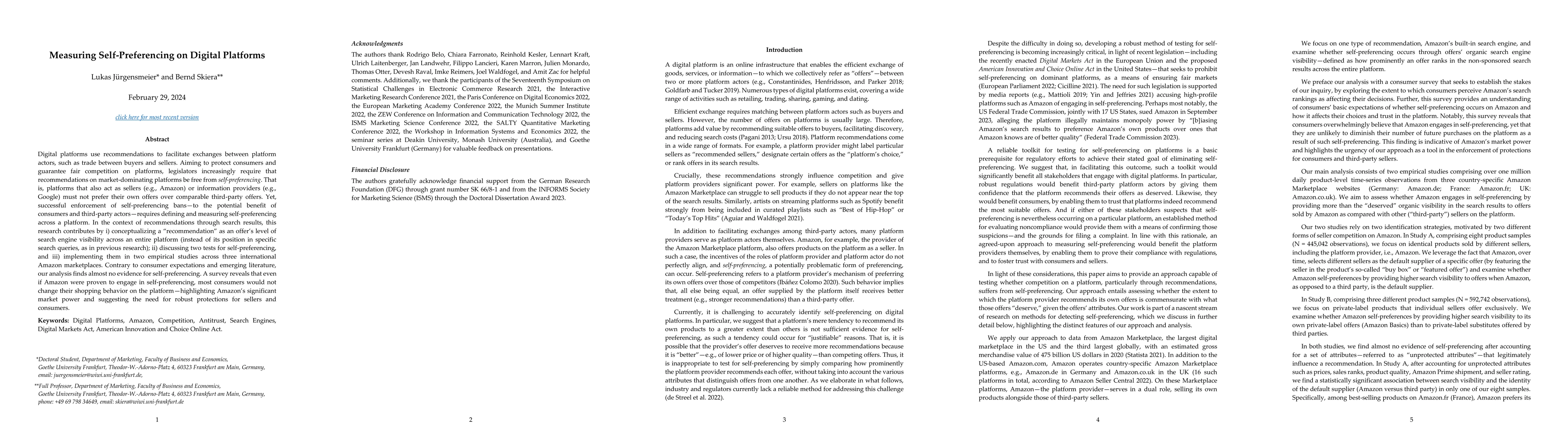 Thumbnail for Measuring Self-Preferencing on Digital Platforms