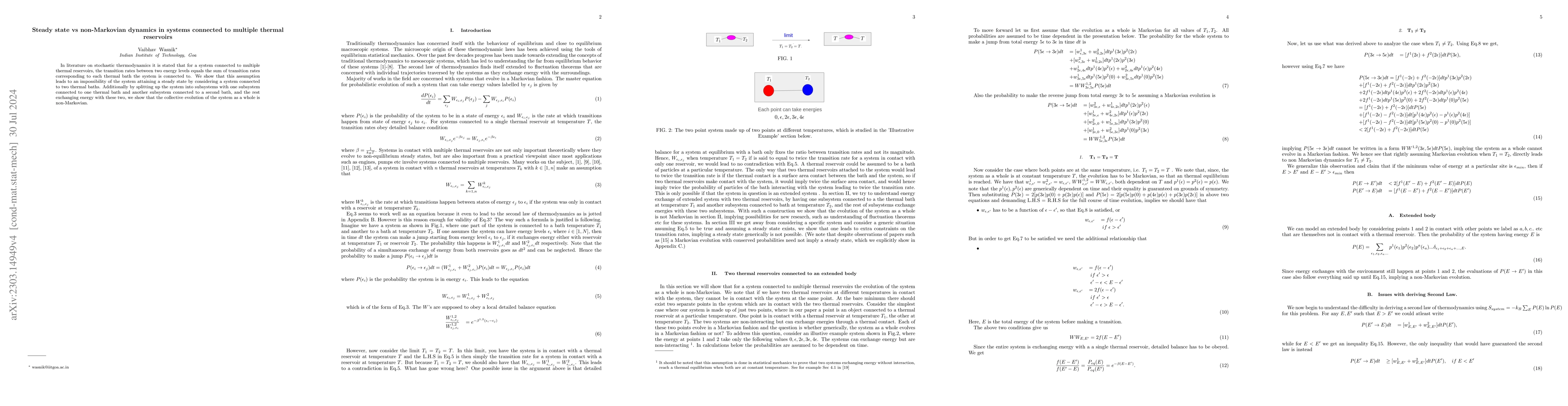Thumbnail for Steady state vs non-Markovian dynamics in systems connected to multiple
  thermal reservoirs