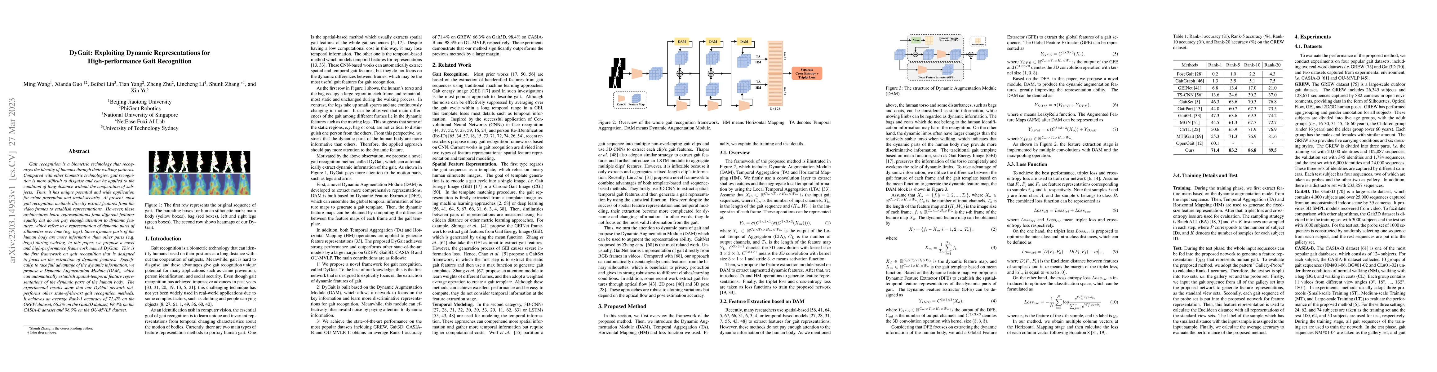 Thumbnail for DyGait: Exploiting Dynamic Representations for High-performance Gait
  Recognition