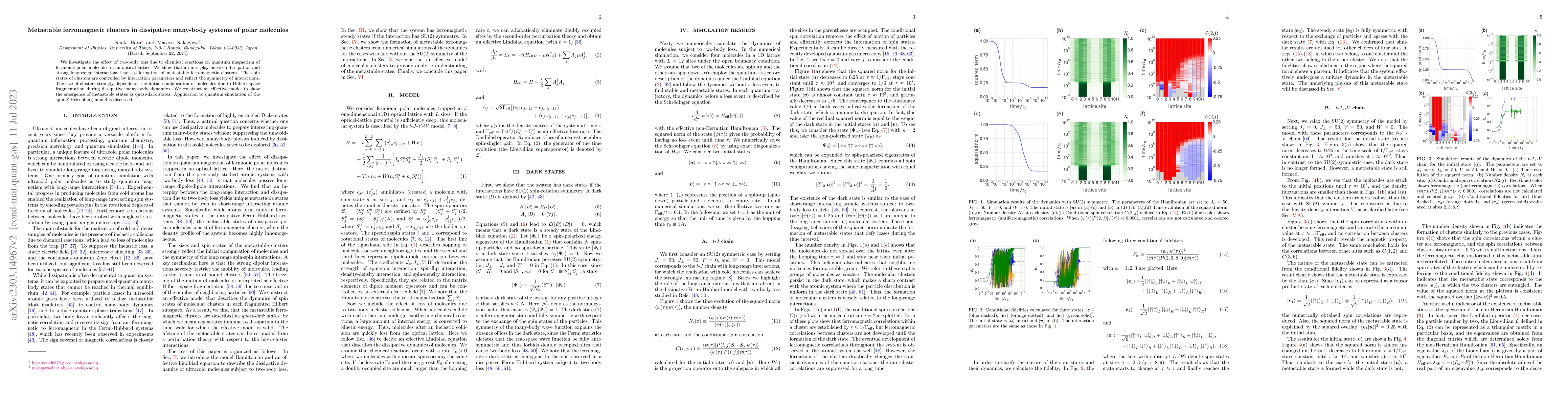Thumbnail for Metastable ferromagnetic clusters in dissipative many-body systems of
  polar molecules