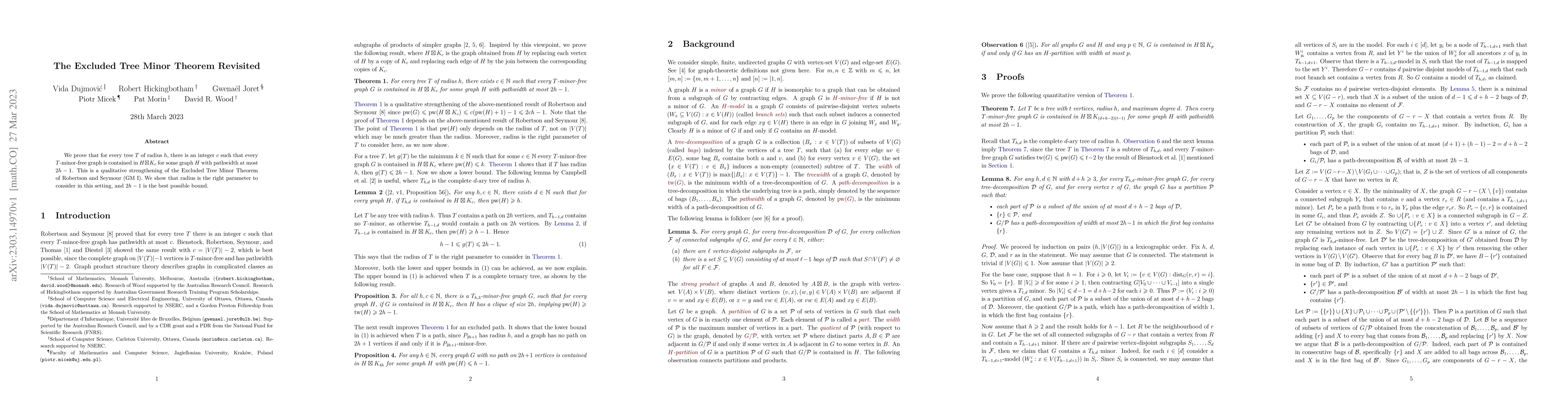 Thumbnail for The Excluded Tree Minor Theorem Revisited