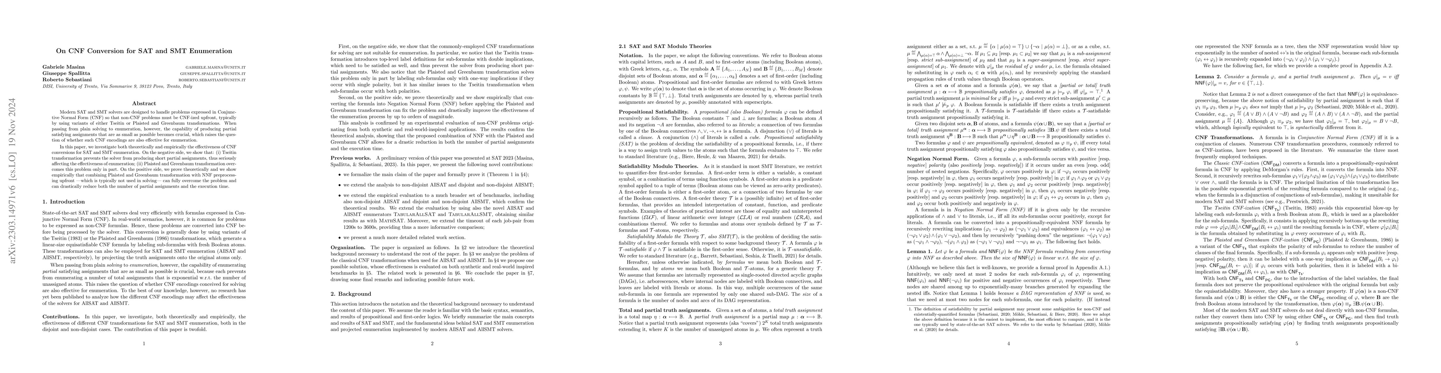 Thumbnail for On CNF Conversion for SAT and SMT Enumeration