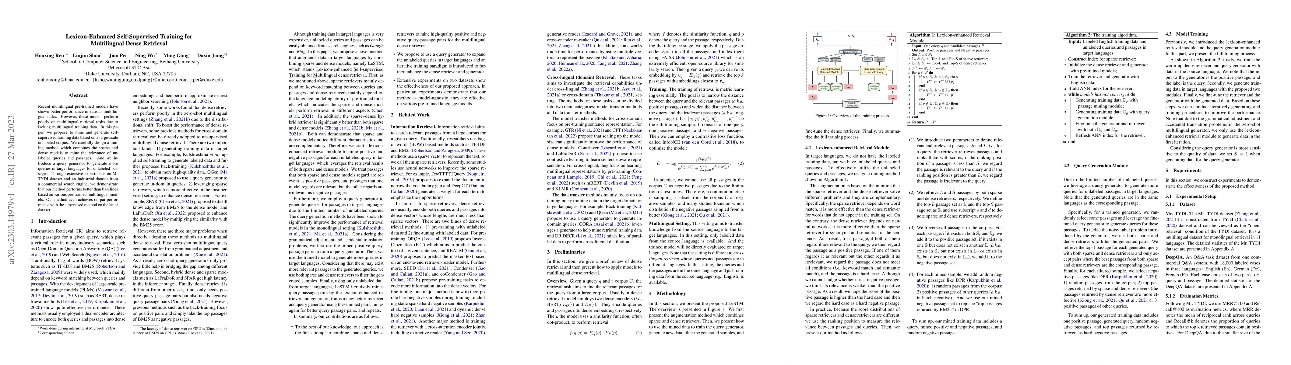 Thumbnail for Lexicon-Enhanced Self-Supervised Training for Multilingual Dense
  Retrieval
