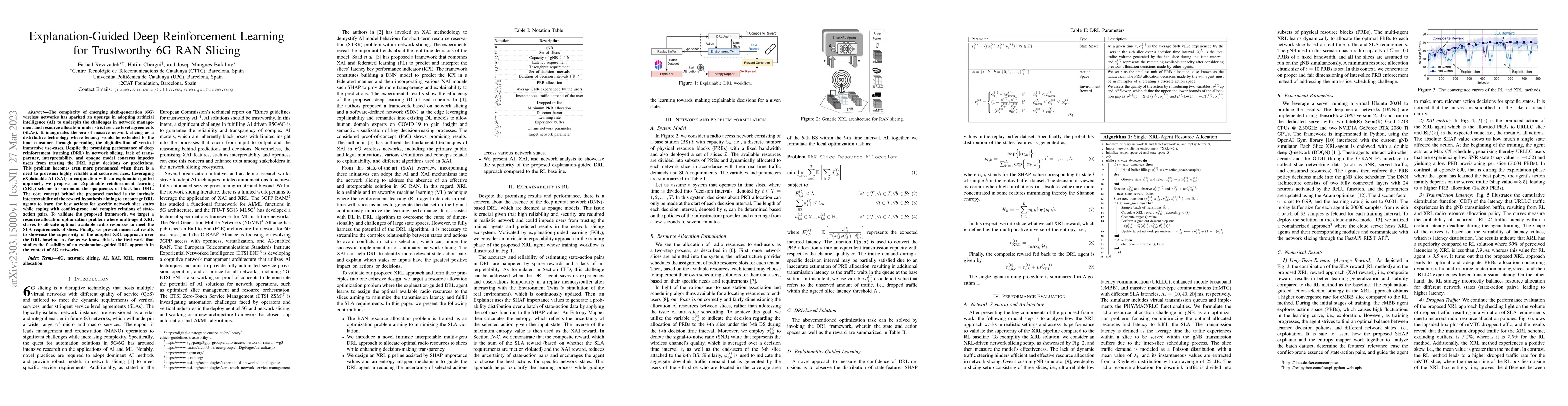 Thumbnail for Explanation-Guided Deep Reinforcement Learning for Trustworthy 6G RAN
  Slicing
