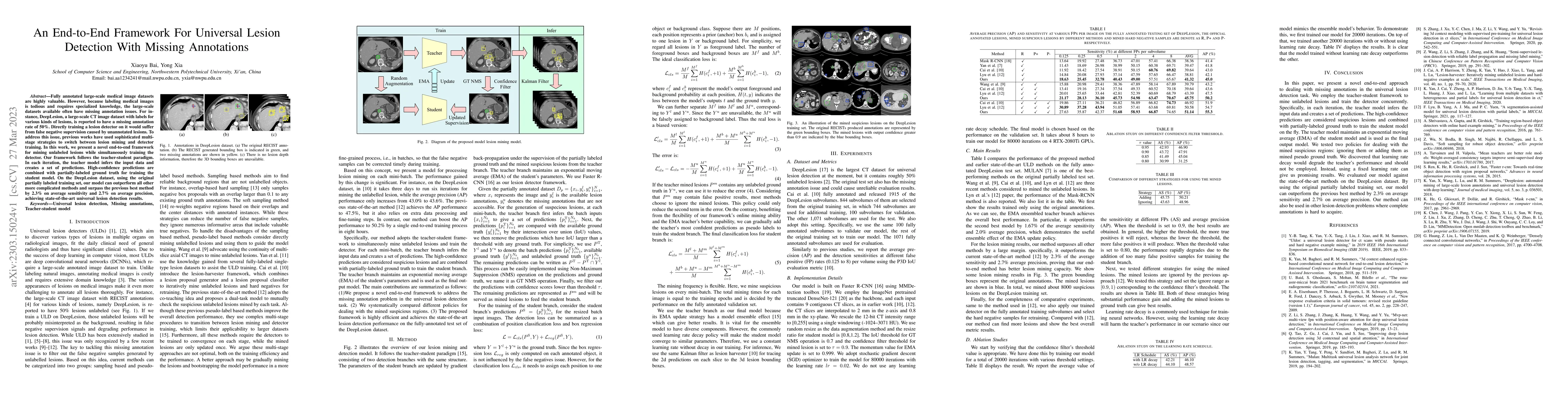 Thumbnail for An End-to-End Framework For Universal Lesion Detection With Missing
  Annotations