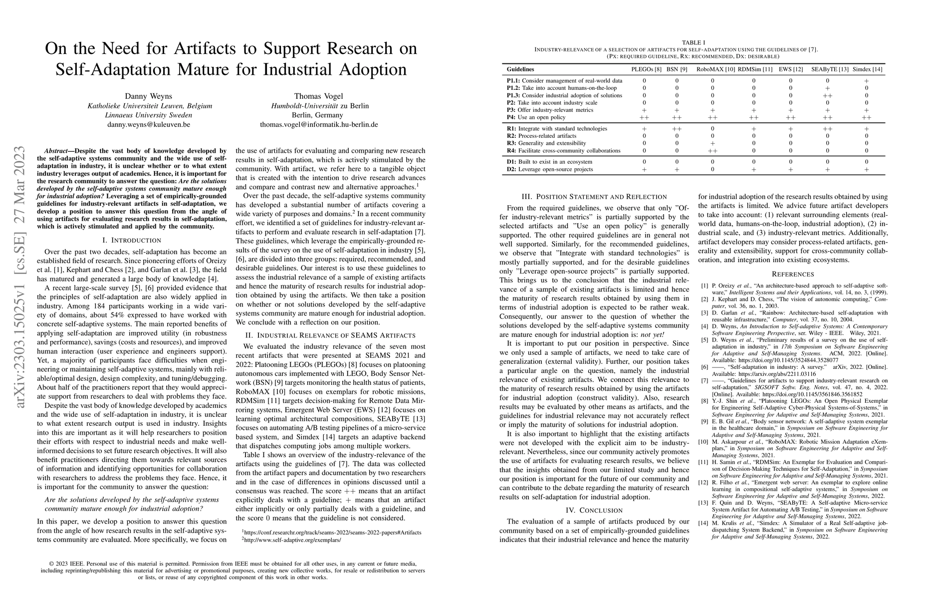 Thumbnail for On the Need for Artifacts to Support Research on Self-Adaptation Mature
  for Industrial Adoption