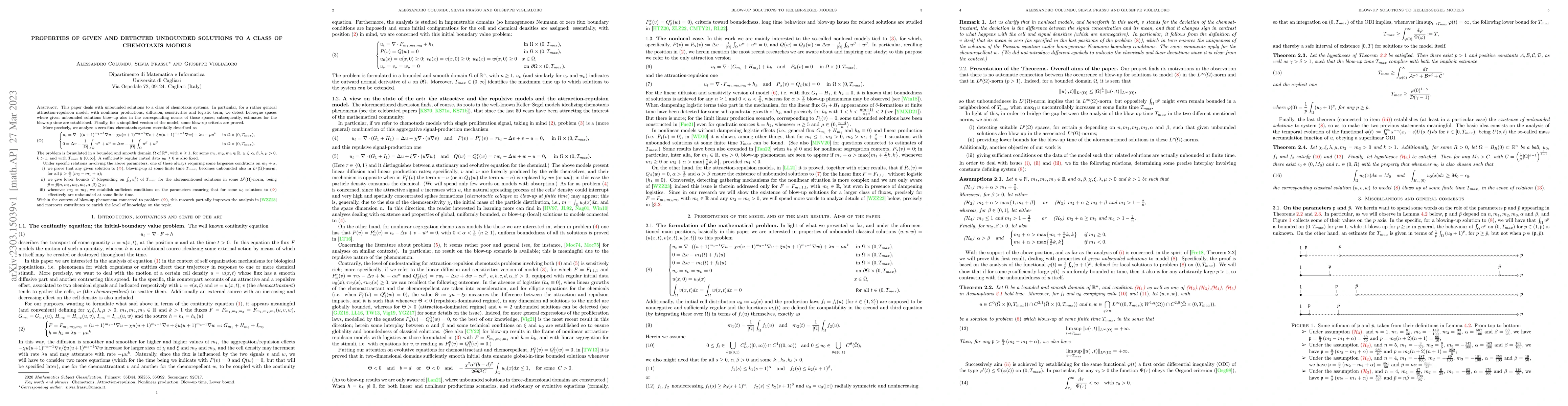 Thumbnail for Properties of given and detected unbounded solutions to a class of
  chemotaxis models