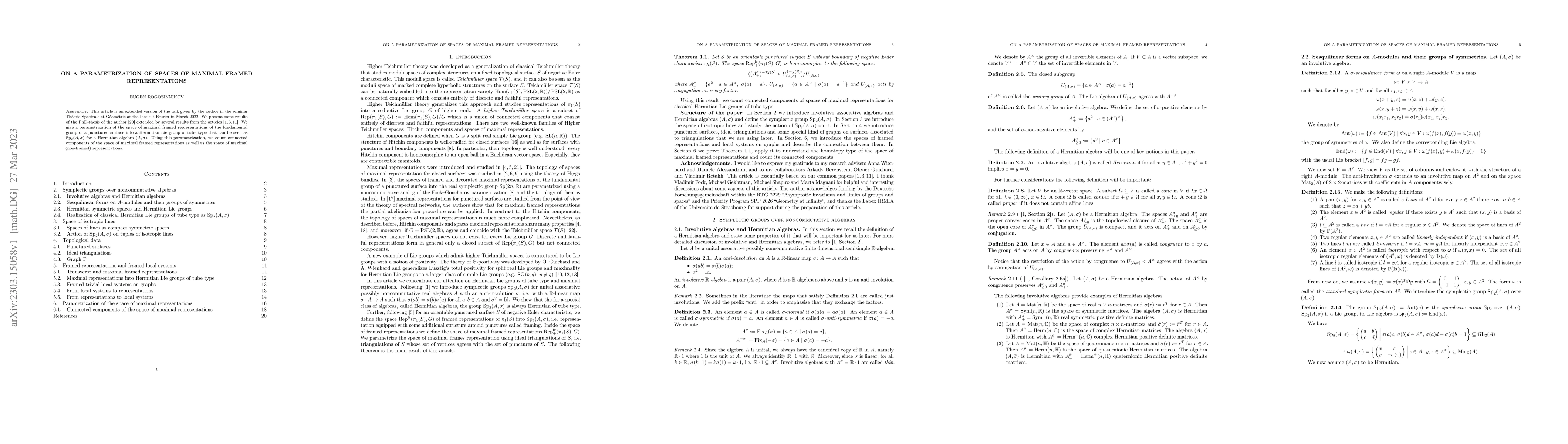Thumbnail for On a parametrization of spaces of maximal framed representations
