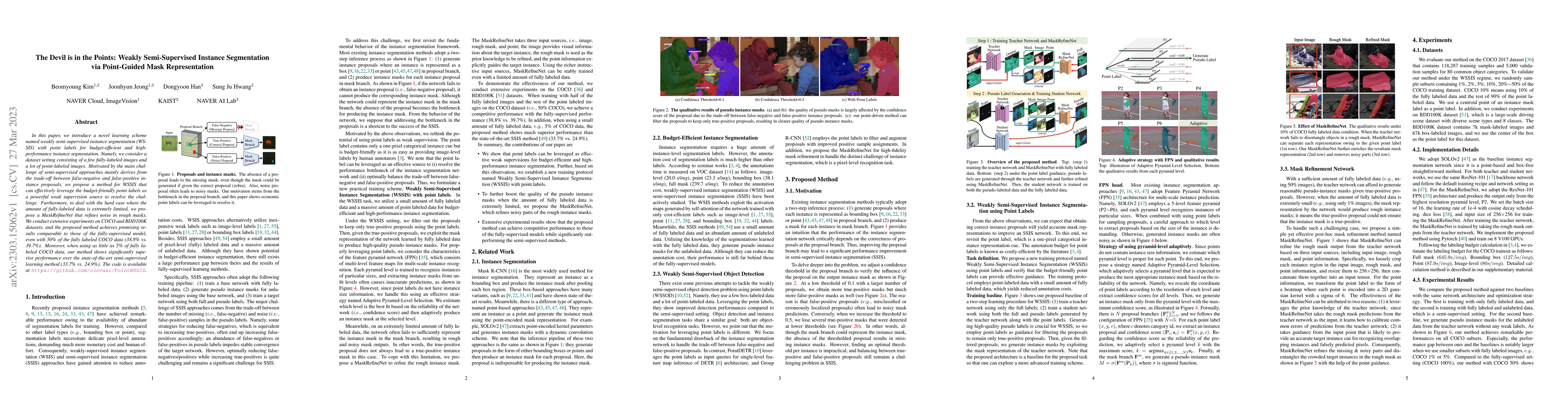 Thumbnail for The Devil is in the Points: Weakly Semi-Supervised Instance Segmentation
  via Point-Guided Mask Representation