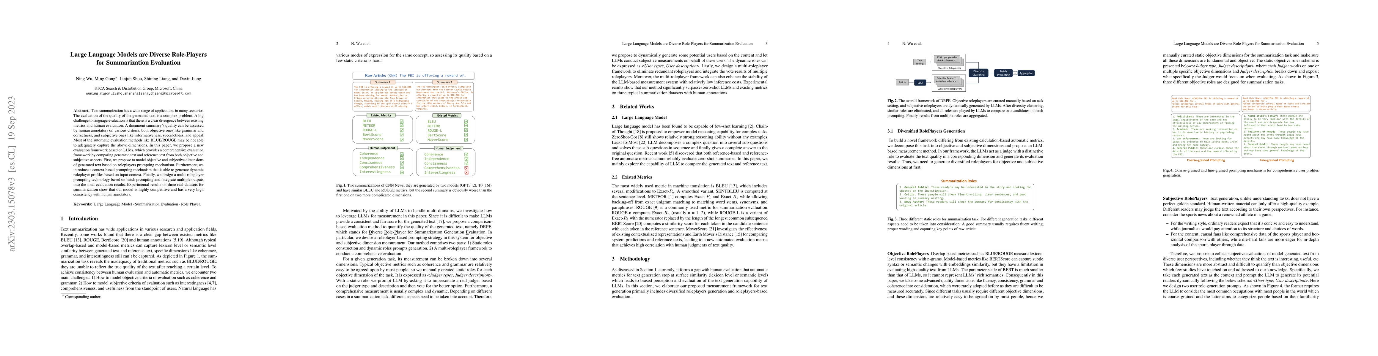 Thumbnail for Large Language Models are Diverse Role-Players for Summarization
  Evaluation
