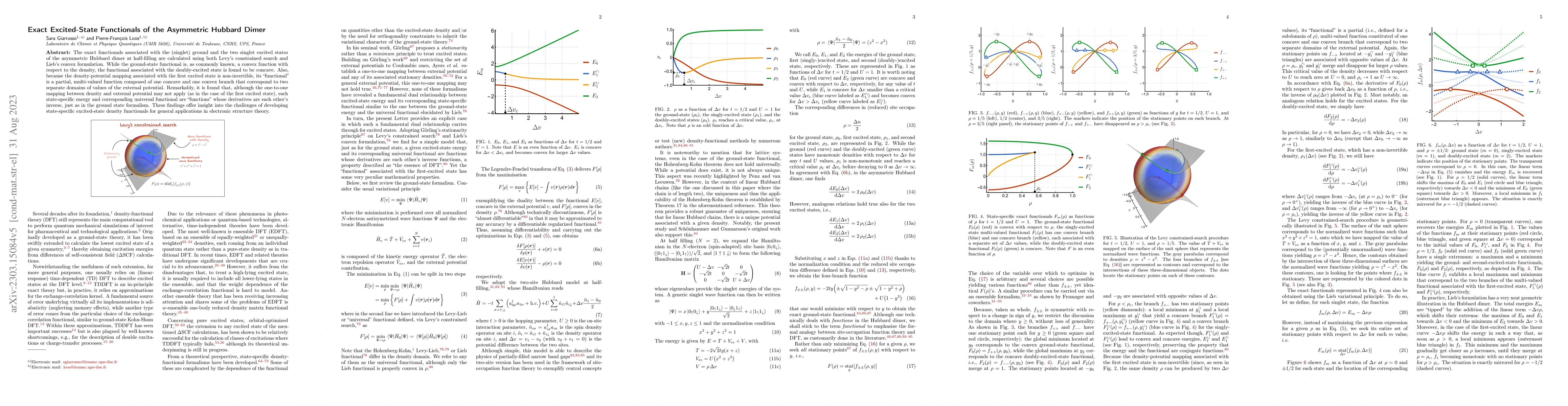 Thumbnail for Exact Excited-State Functionals of the Asymmetric Hubbard Dimer