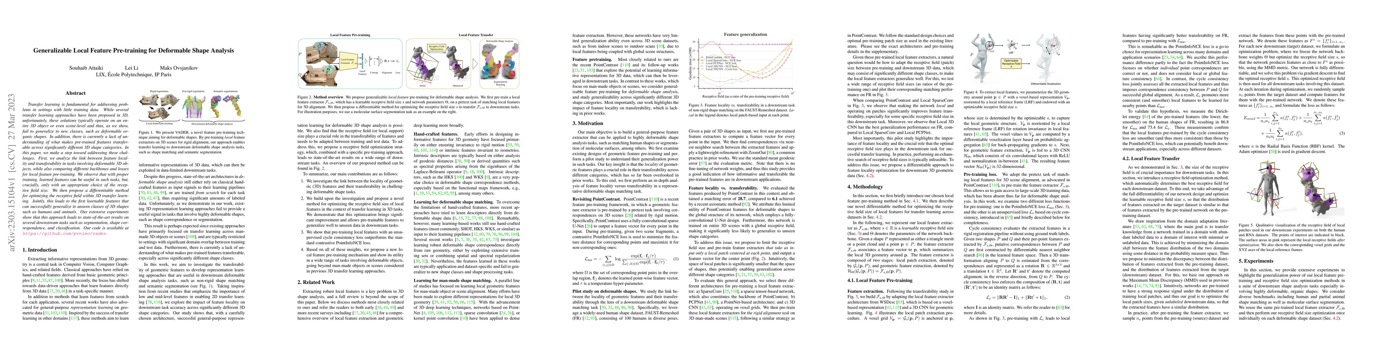 Thumbnail for Generalizable Local Feature Pre-training for Deformable Shape Analysis