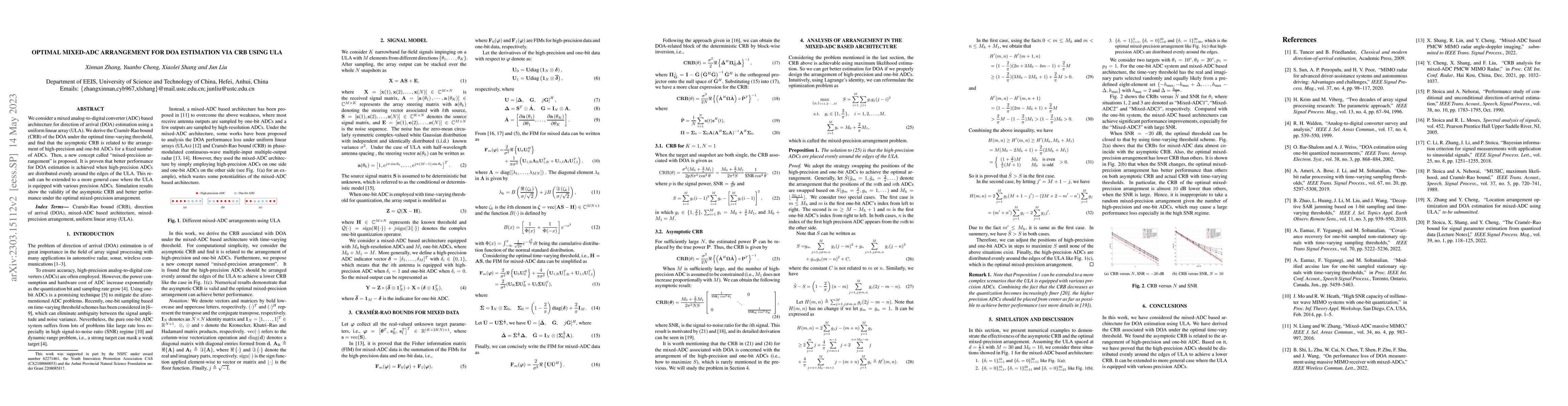 Thumbnail for Optimal Mixed-ADC arrangement for DOA Estimation via CRB using ULA