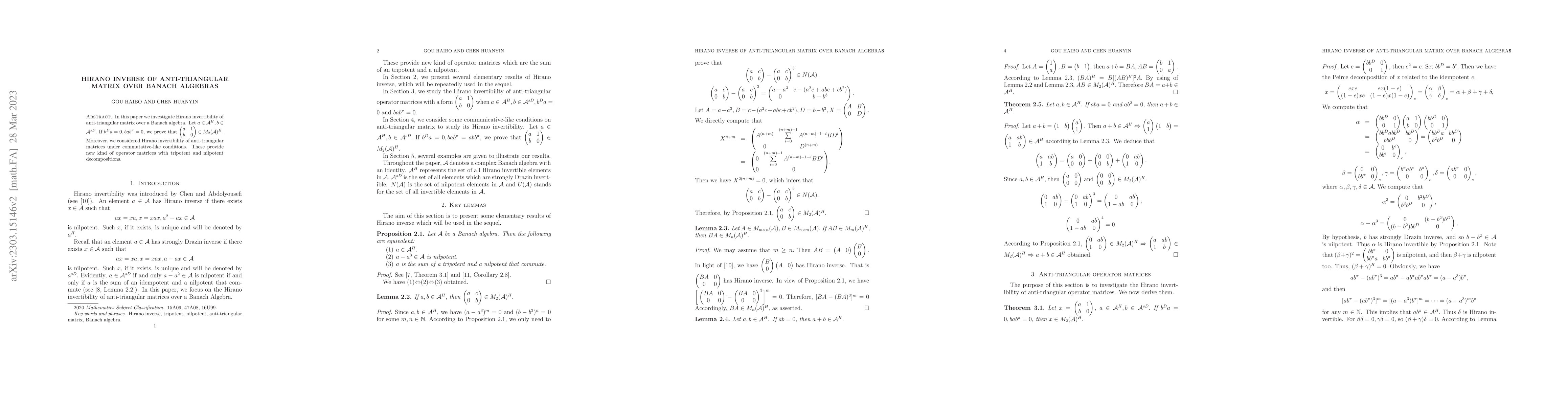 Thumbnail for Hirano inverse of anti-triangular matrix over Banach Algebras