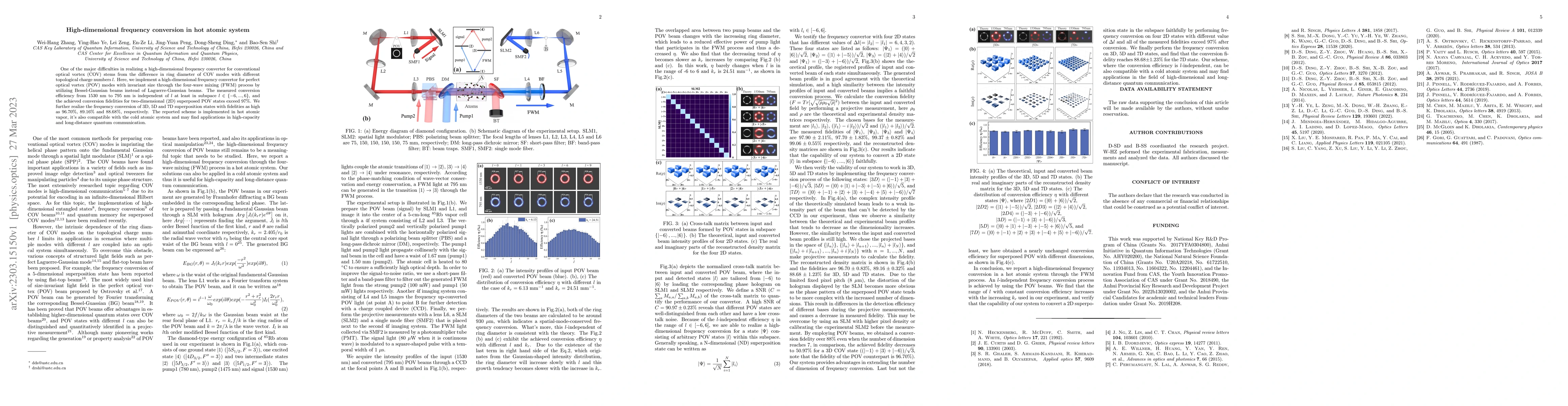 Thumbnail for High-dimensional frequency conversion in hot atomic system