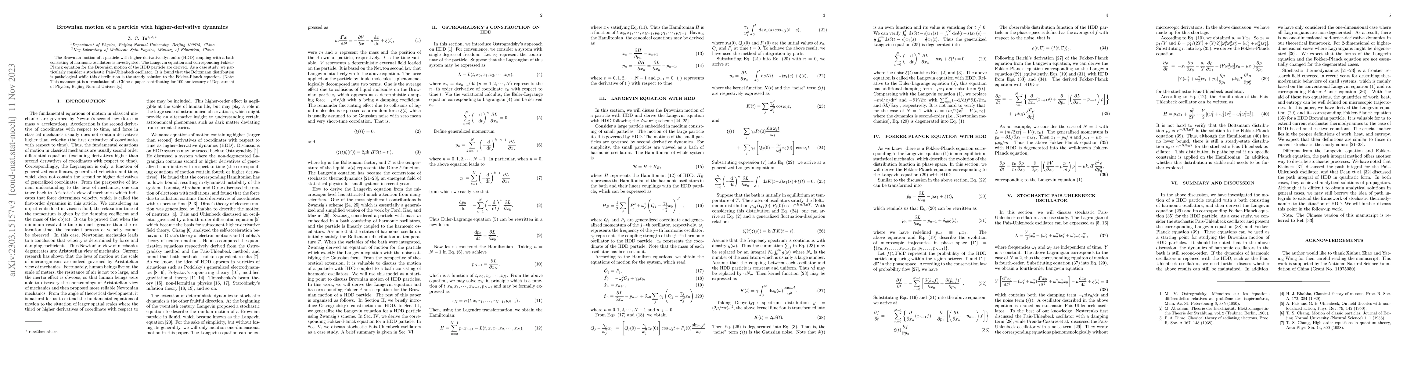 Thumbnail for Brownian motion of a particle with higher-derivative dynamics