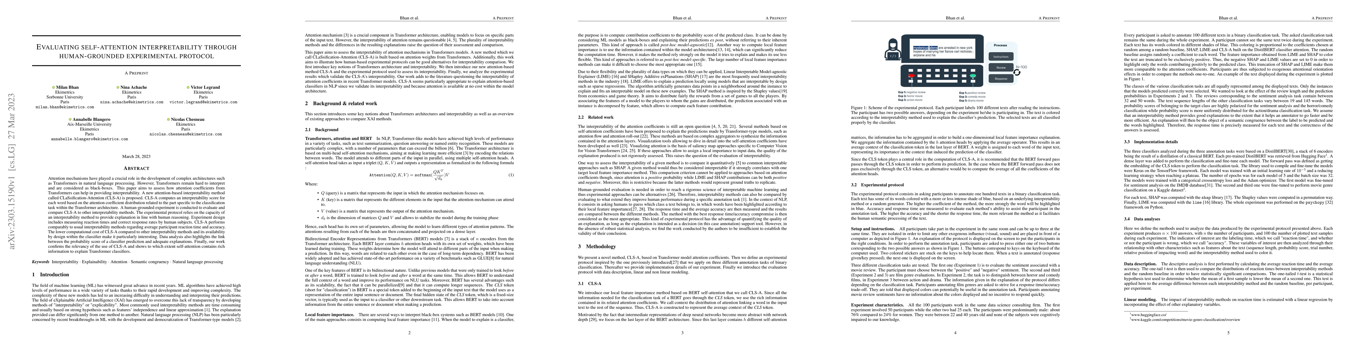 Thumbnail for Evaluating self-attention interpretability through human-grounded
  experimental protocol