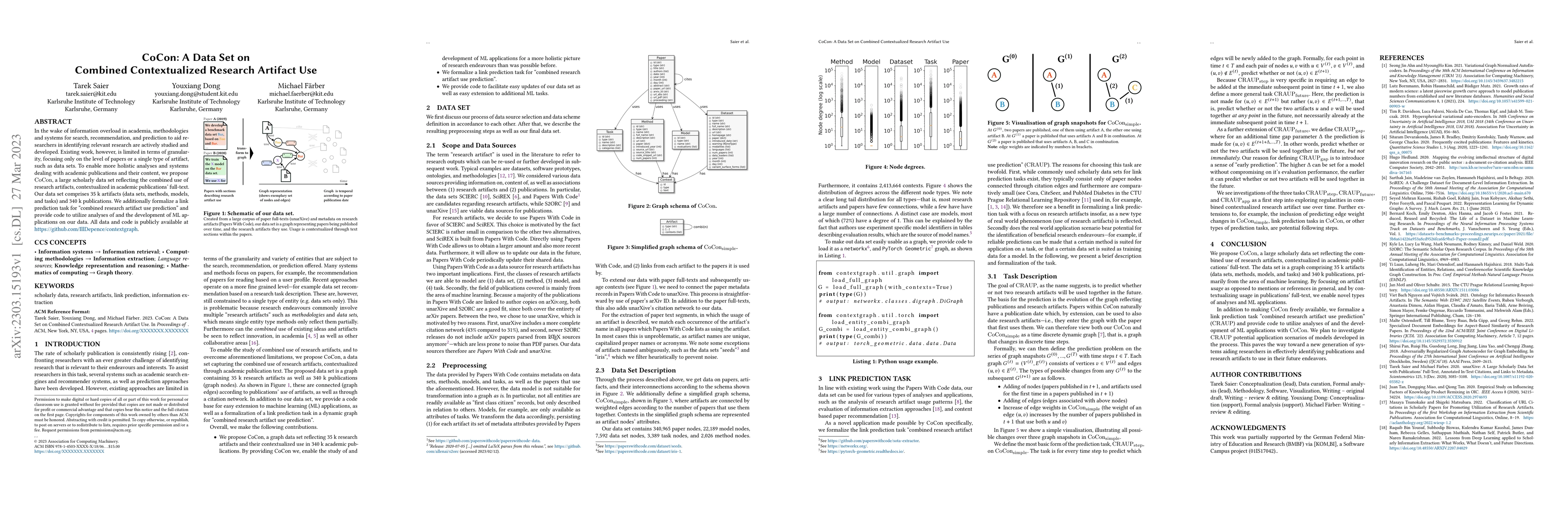 Thumbnail for CoCon: A Data Set on Combined Contextualized Research Artifact Use