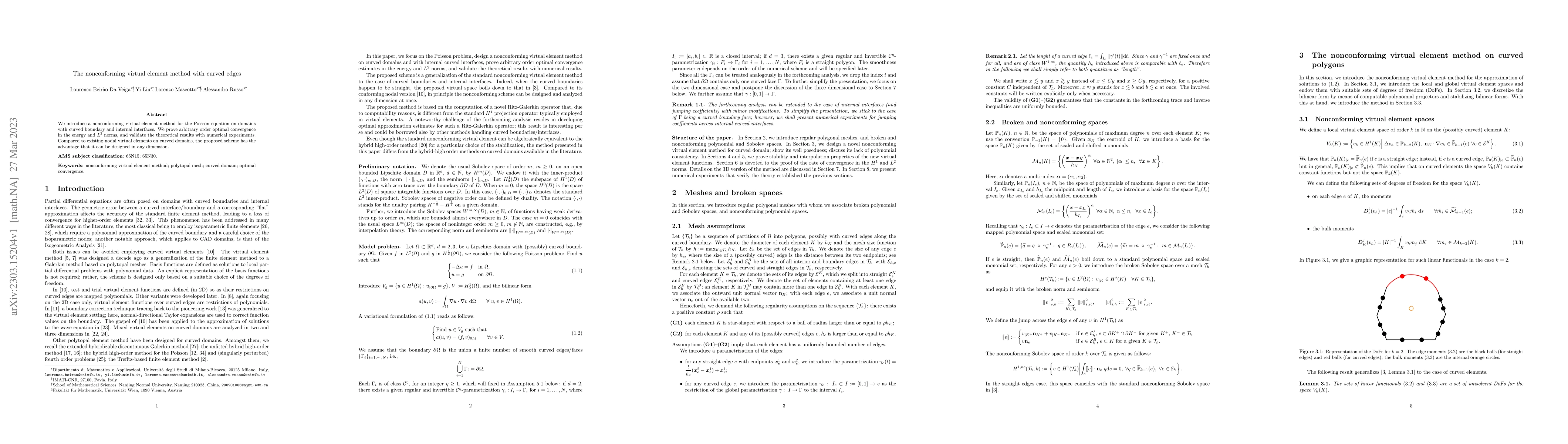 Thumbnail for The nonconforming virtual element method with curved edges