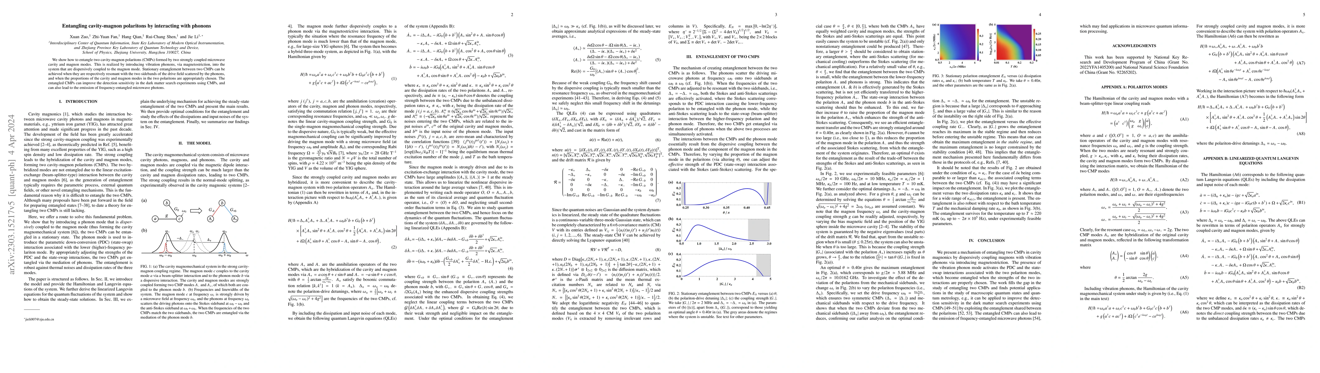 Thumbnail for Entangling cavity-magnon polaritons by interacting with phonons