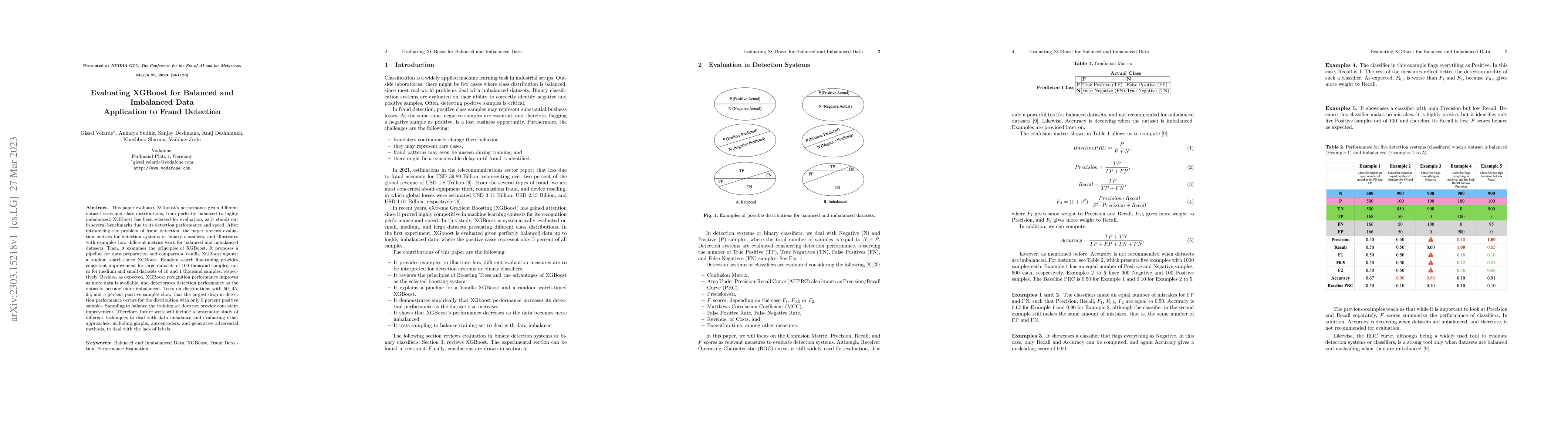 Thumbnail for Evaluating XGBoost for Balanced and Imbalanced Data: Application to
  Fraud Detection