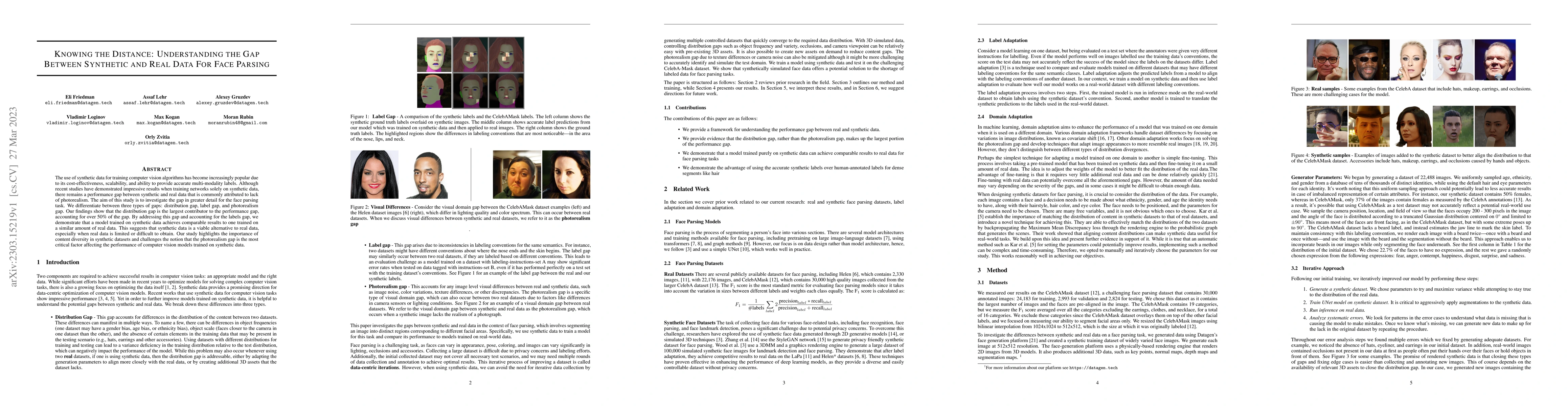 Thumbnail for Knowing the Distance: Understanding the Gap Between Synthetic and Real
  Data For Face Parsing