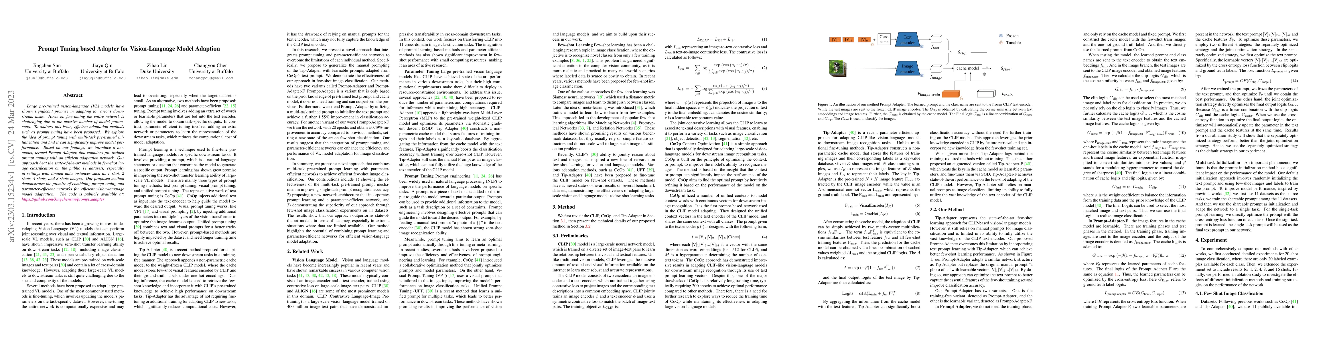 Thumbnail for Prompt Tuning based Adapter for Vision-Language Model Adaption
