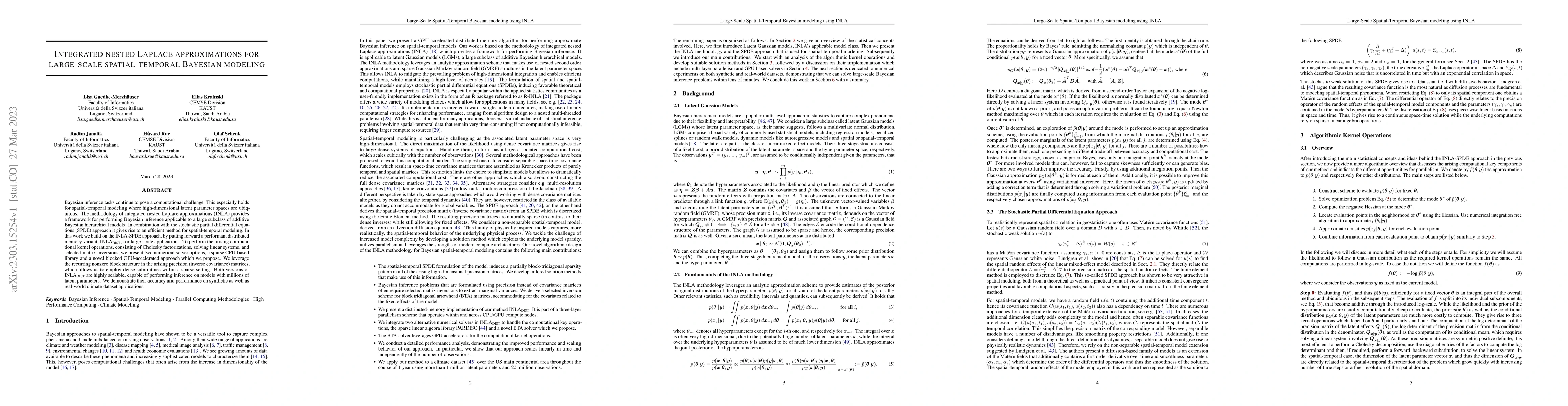 Thumbnail for Integrated Nested Laplace Approximations for Large-Scale
  Spatial-Temporal Bayesian Modeling