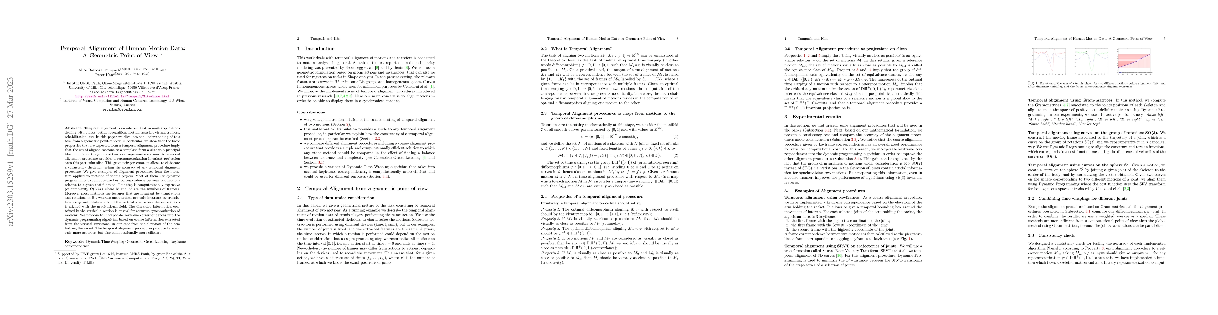 Thumbnail for Temporal Alignment of Human Motion Data: A Geometric Point of View