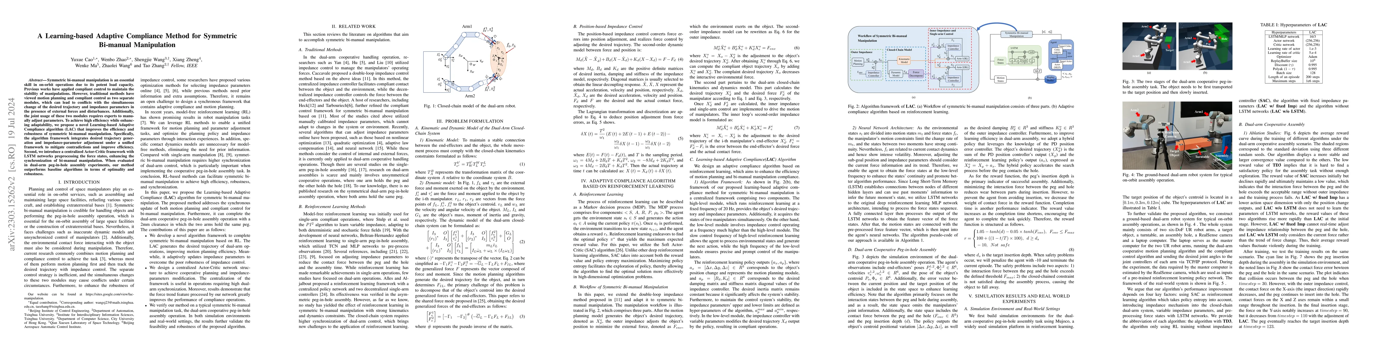 Thumbnail for A Learning-based Adaptive Compliance Method for Symmetric Bi-manual
  Manipulation