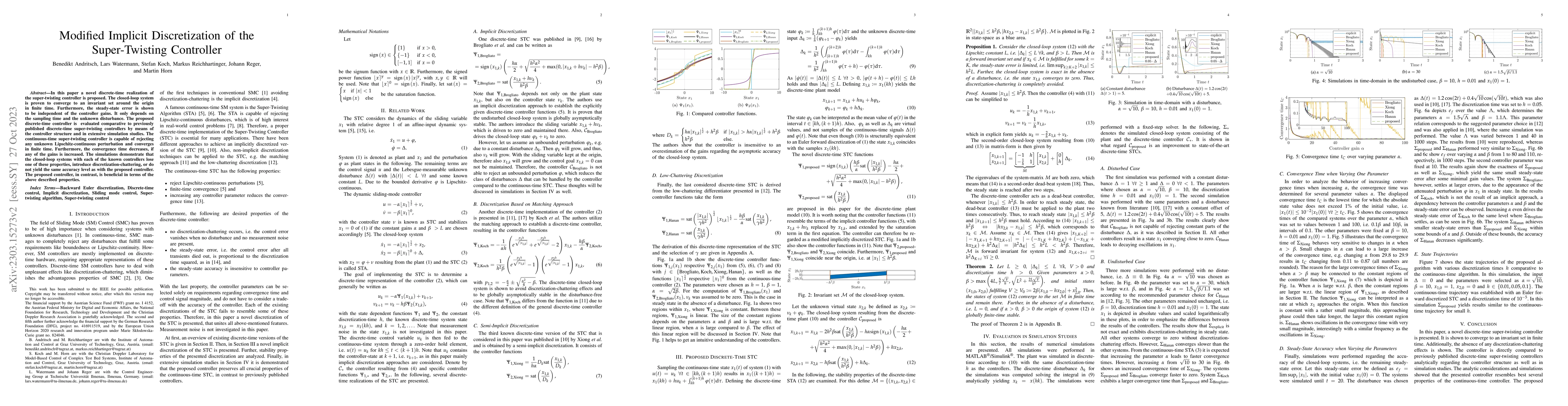 Thumbnail for Modified Implicit Discretization of the Super-Twisting Controller