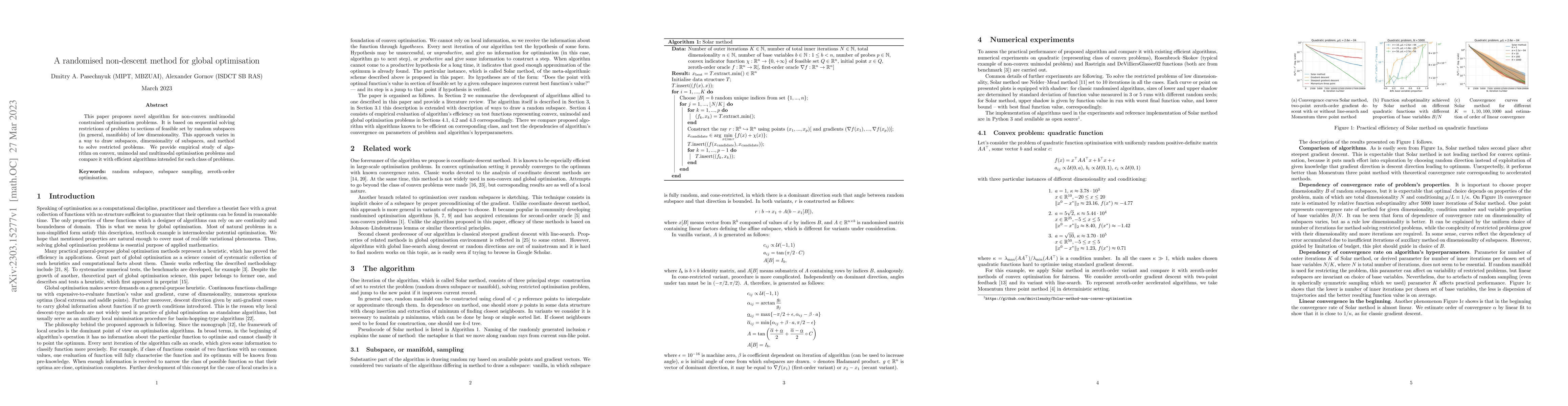 Thumbnail for A randomised non-descent method for global optimisation
