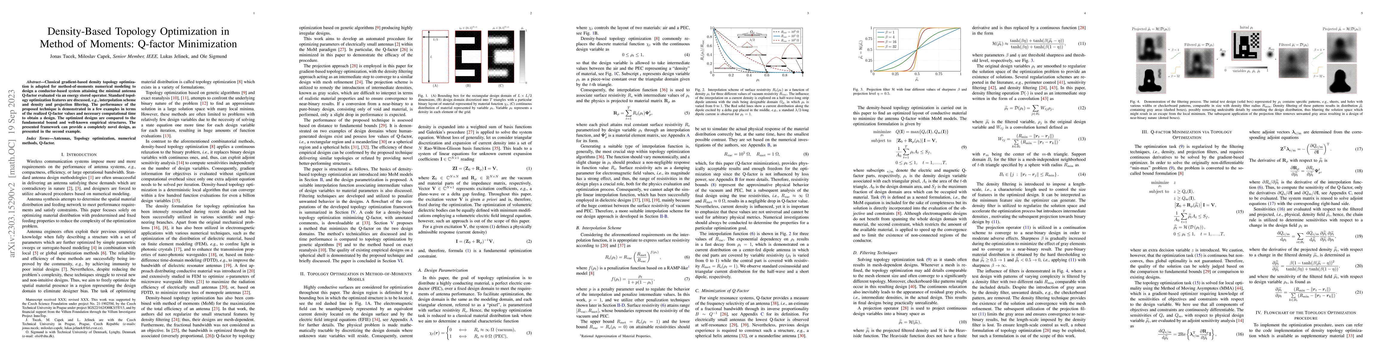 Thumbnail for Density-Based Topology Optimization in Method of Moments: Q-factor
  Minimization