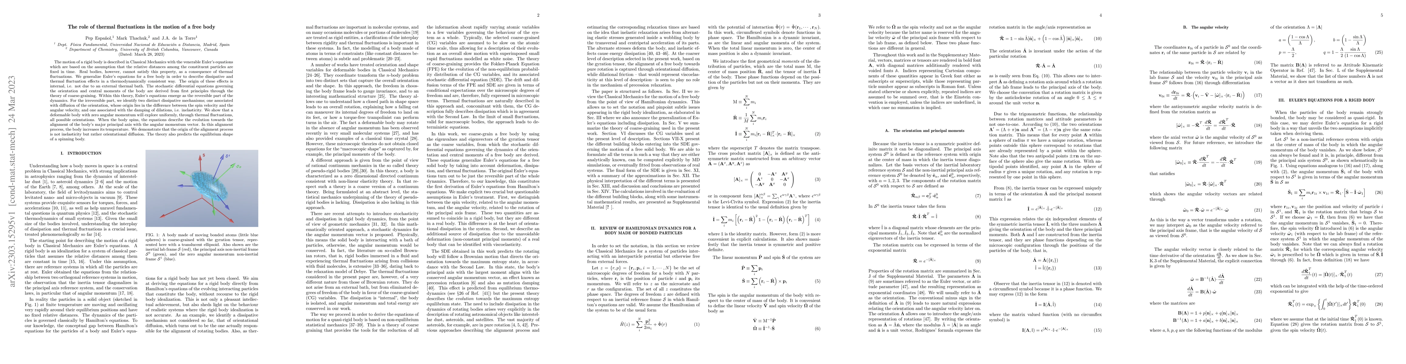 Thumbnail for The role of thermal fluctuations in the motion of a free body