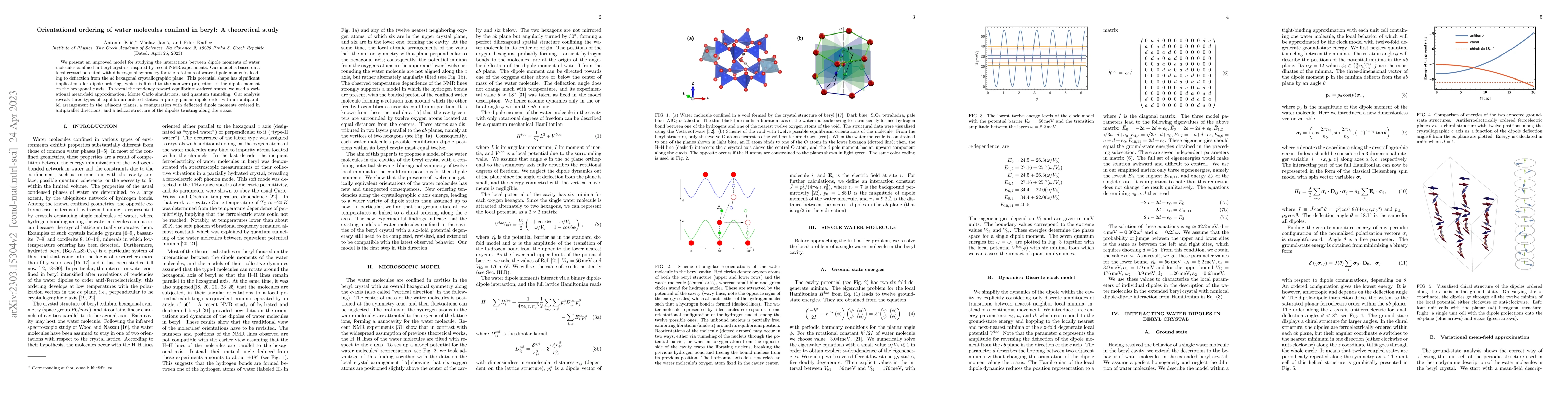 Thumbnail for Orientational ordering of water molecules confined in beryl: A
  theoretical study