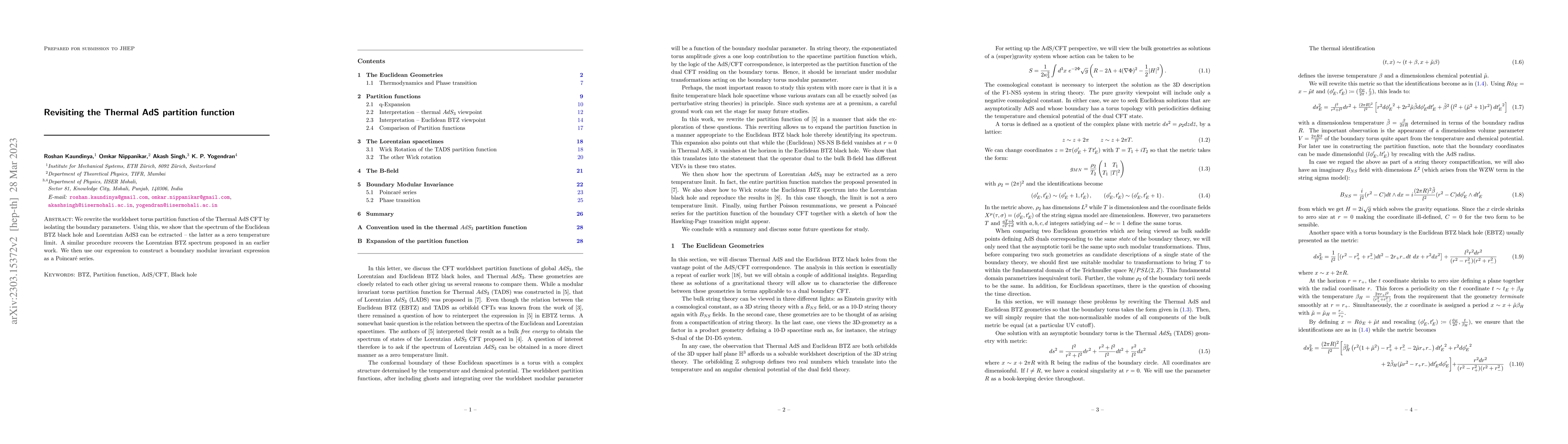 Thumbnail for Revisiting the Thermal AdS partition function