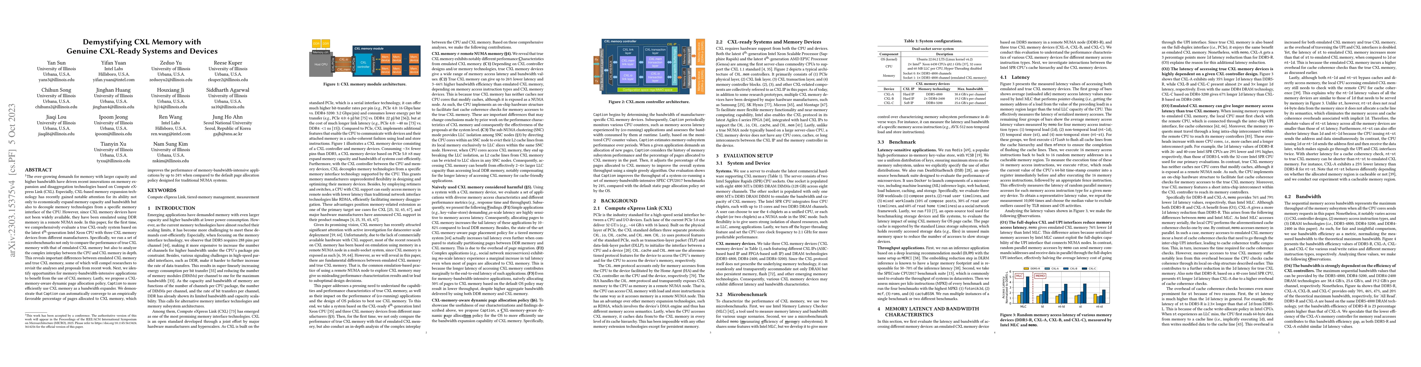 Thumbnail for Demystifying CXL Memory with Genuine CXL-Ready Systems and Devices