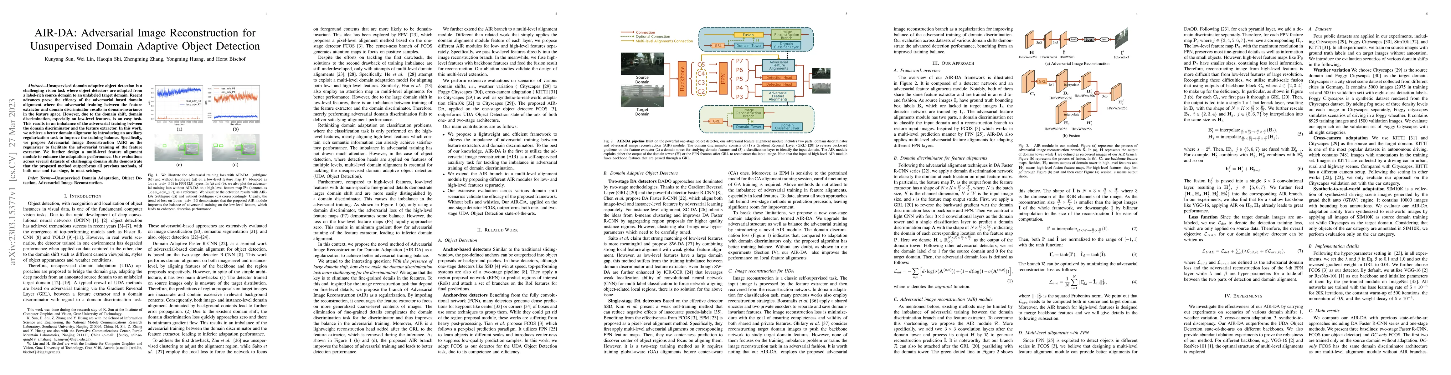 Thumbnail for AIR-DA: Adversarial Image Reconstruction for Unsupervised Domain
  Adaptive Object Detection