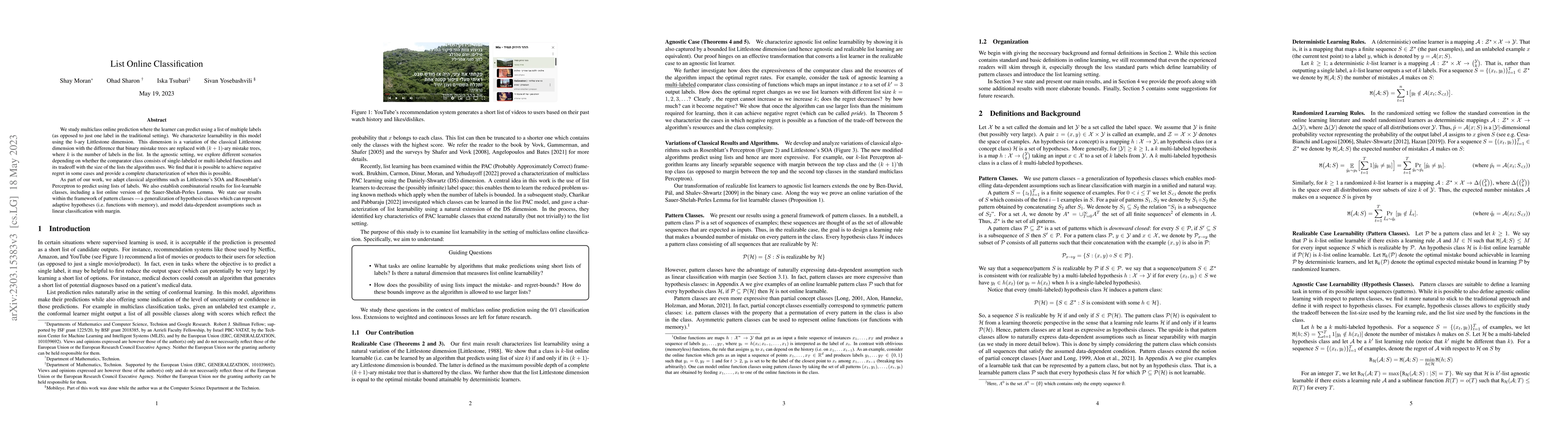 Thumbnail for List Online Classification