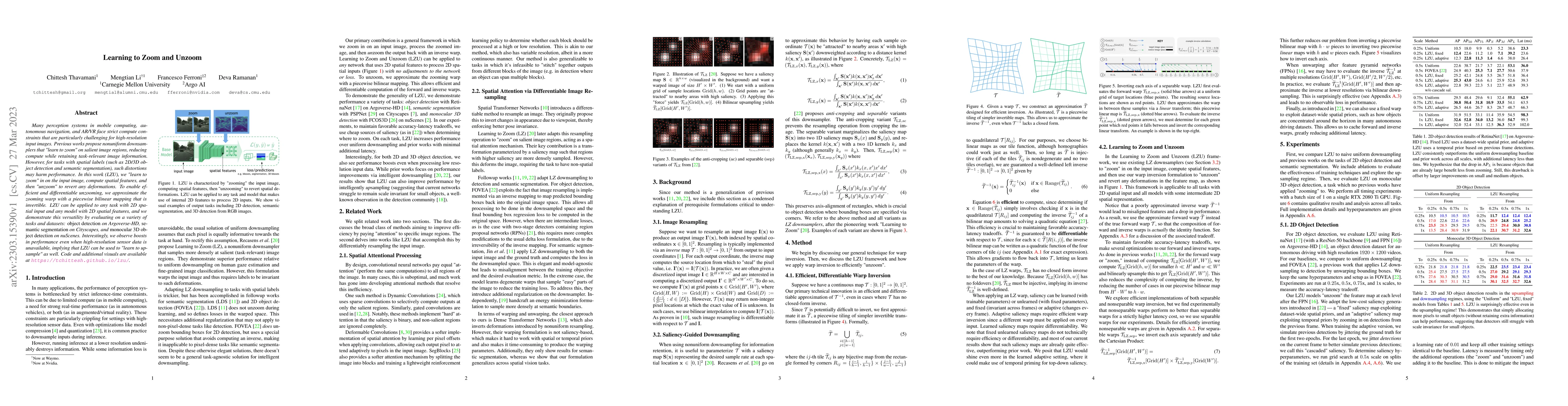Thumbnail for Learning to Zoom and Unzoom
