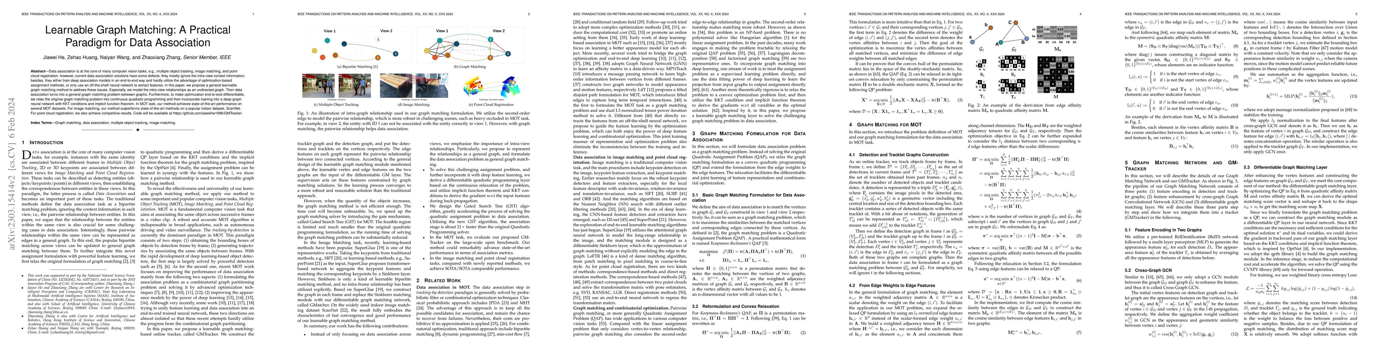 Thumbnail for Learnable Graph Matching: A Practical Paradigm for Data Association