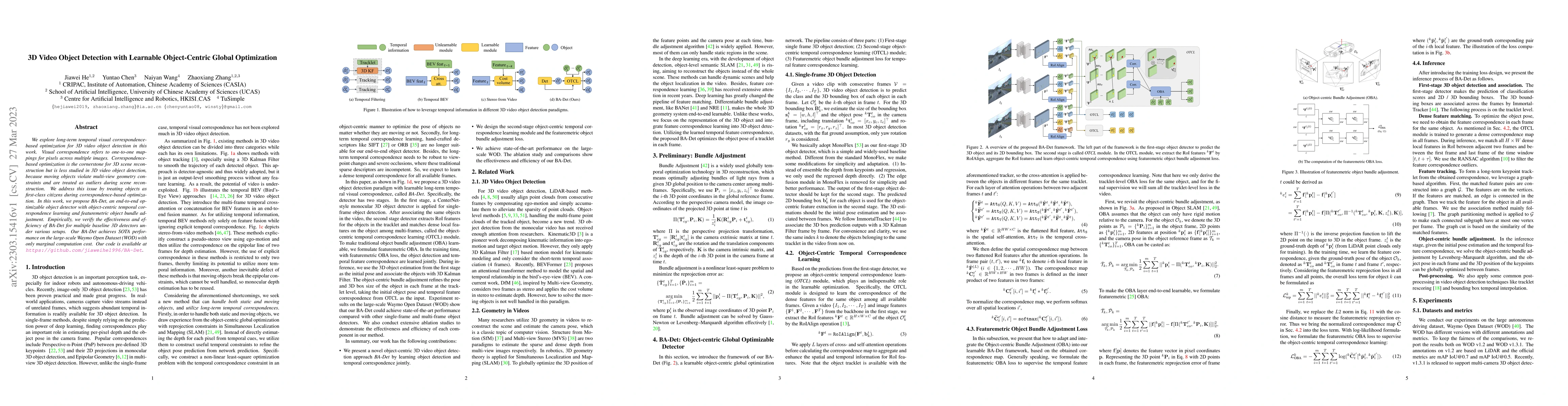 Thumbnail for 3D Video Object Detection with Learnable Object-Centric Global
  Optimization