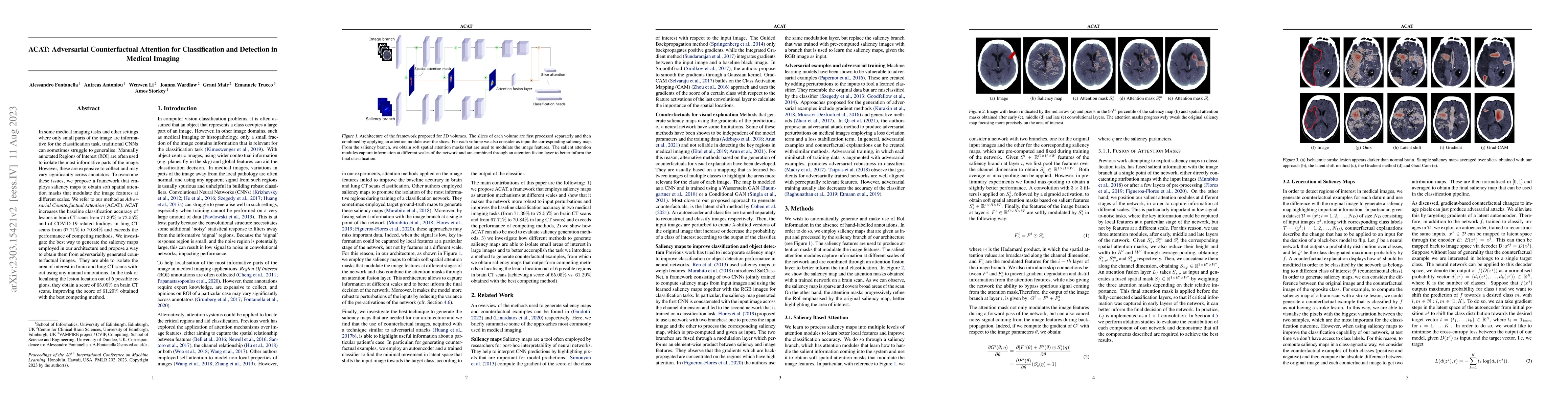 Thumbnail for ACAT: Adversarial Counterfactual Attention for Classification and
  Detection in Medical Imaging