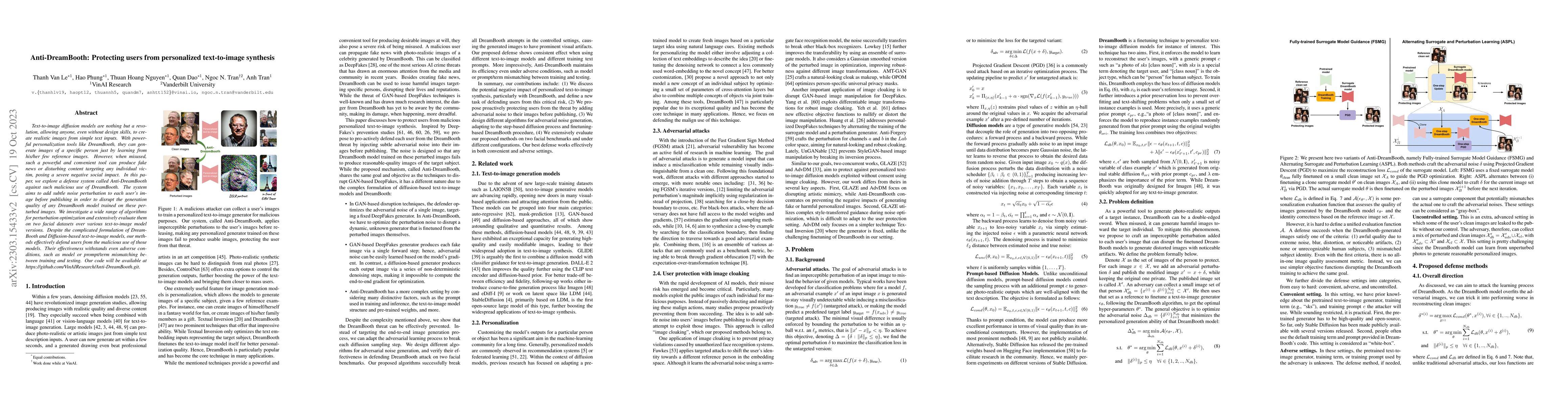 Thumbnail for Anti-DreamBooth: Protecting users from personalized text-to-image
  synthesis