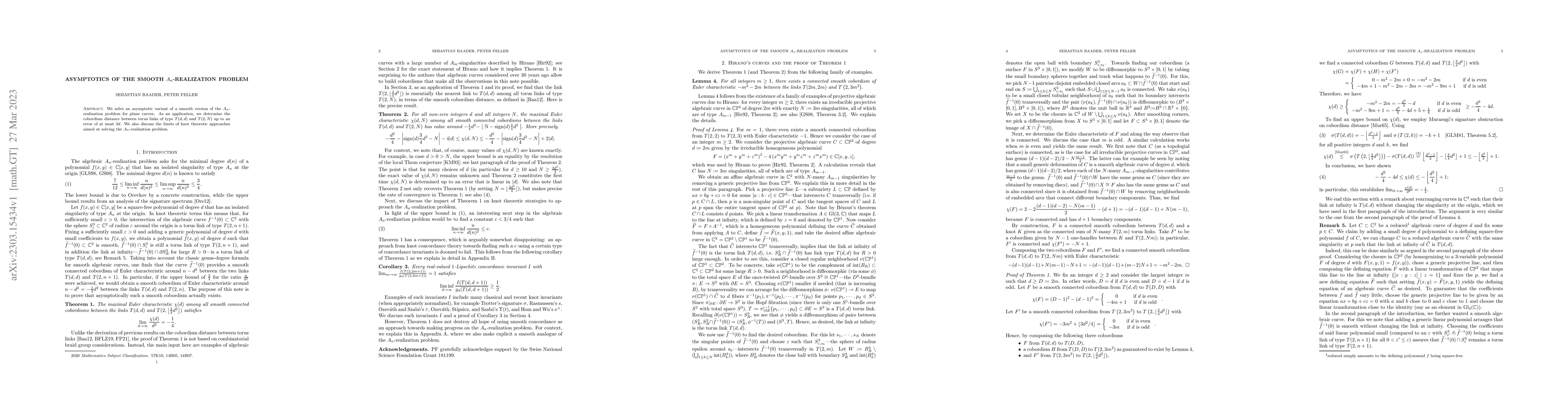 Thumbnail for Asymptotics of the smooth $A_n$-realization problem