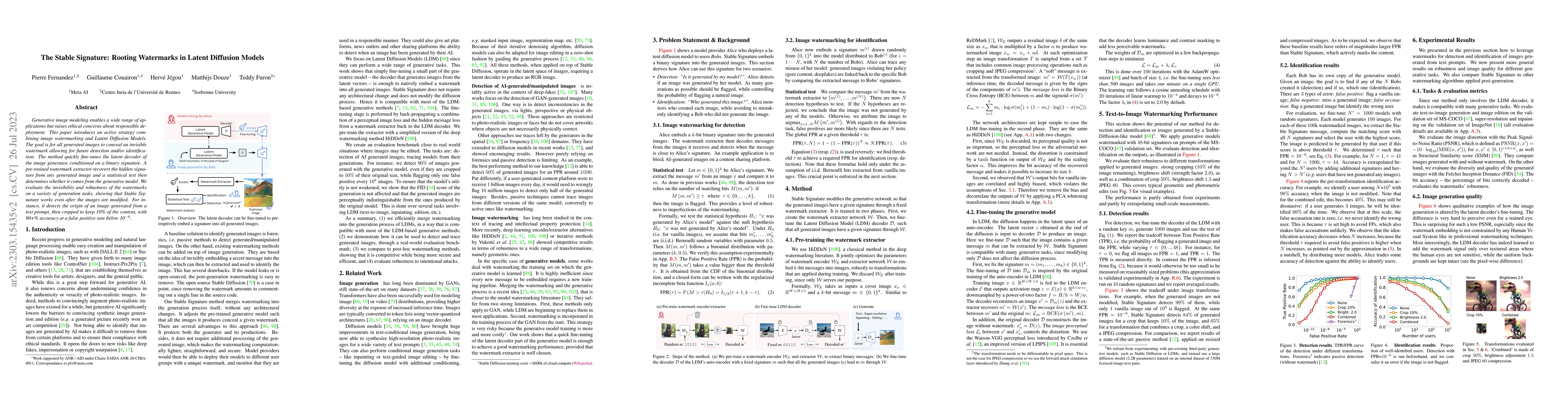 Thumbnail for The Stable Signature: Rooting Watermarks in Latent Diffusion Models