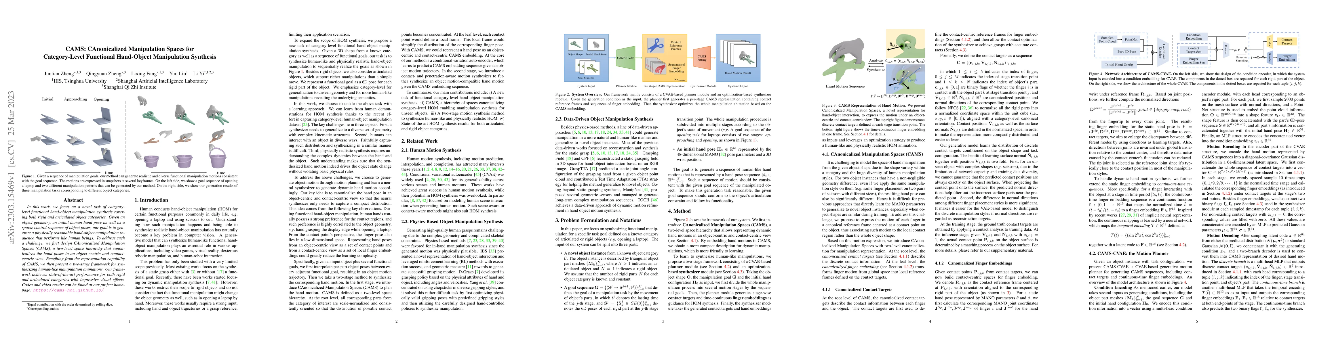 Thumbnail for CAMS: CAnonicalized Manipulation Spaces for Category-Level Functional
  Hand-Object Manipulation Synthesis